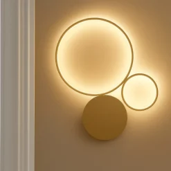 Applique Da Parete-Ondaluce Applique led 42w 3000k pois pl oro pc