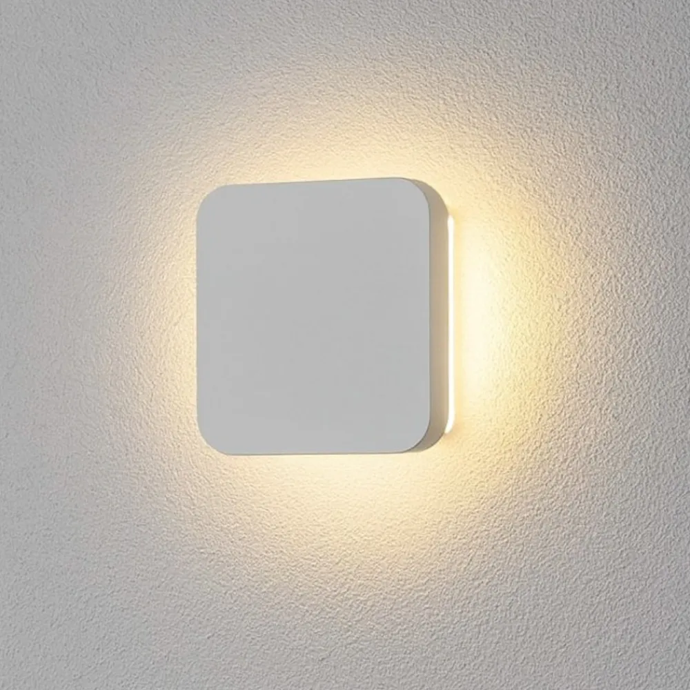 Applique Da Parete-Selezionato da Mazzolaluce Applique led 8w 2700k quadrato bianco in gesso