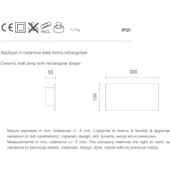 Applique Da Parete-Selezionato da Mazzolaluce Applique led 24w 4000k rettangolare gesso ceramico bianco moderna