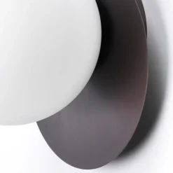 Applique Da Parete-Vivida International Applique led 12w 3000k vivida pearl bronzo sfera vetro bianco