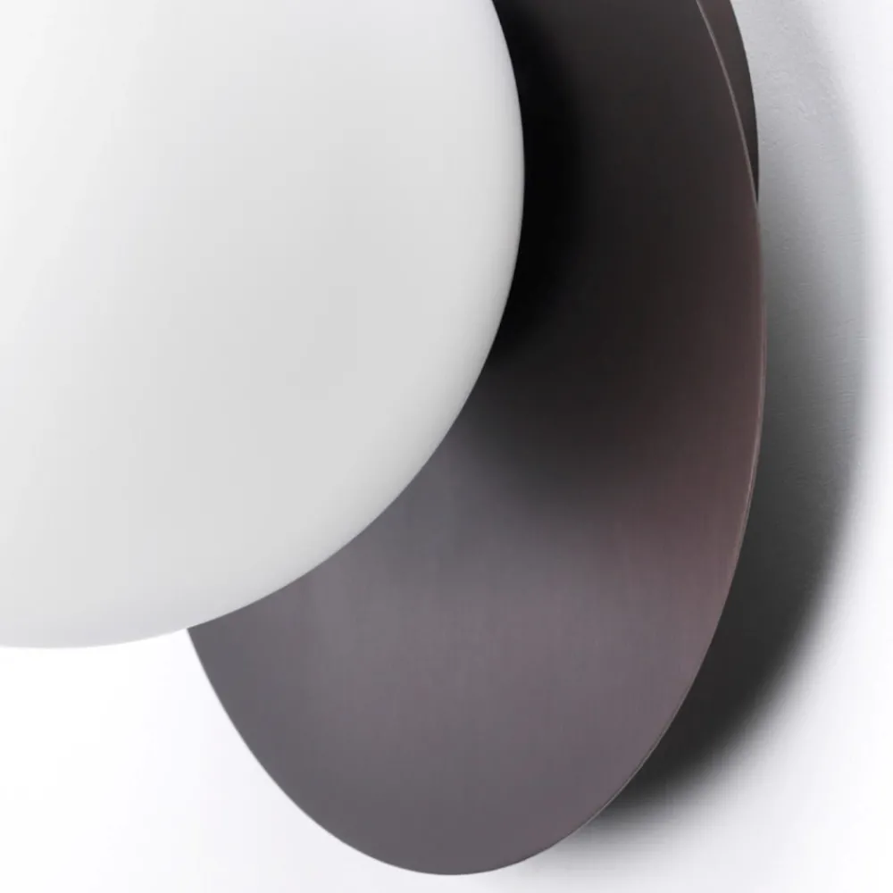 Applique Da Parete-Vivida International Applique led 12w 3000k vivida pearl bronzo sfera vetro bianco
