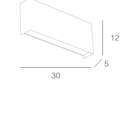 Applique Da Parete-Top Light Applique led 20w moderne da parete bianco rettangolare
