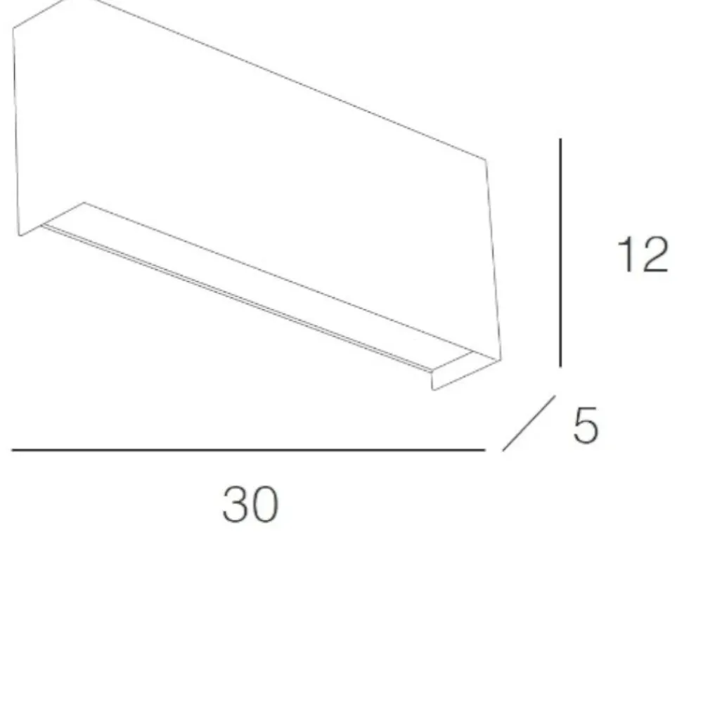 Applique Da Parete-Top Light Applique led 20w rettangolare moderna grigio da parete