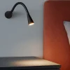 Applique Camera Da Letto-Linea Light Applique snake w1 orientabile nero led 2w 3000k