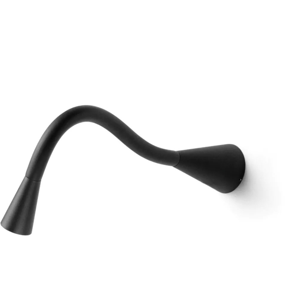 Applique Camera Da Letto-Linea Light Applique snake w1 orientabile nero led 2w 3000k