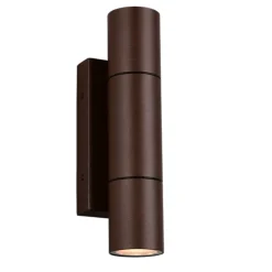 Applique Da Esterno-Selezionato da Mazzolaluce Applique luce da esterno biemissione marrone cilindro anti corrosione ip65