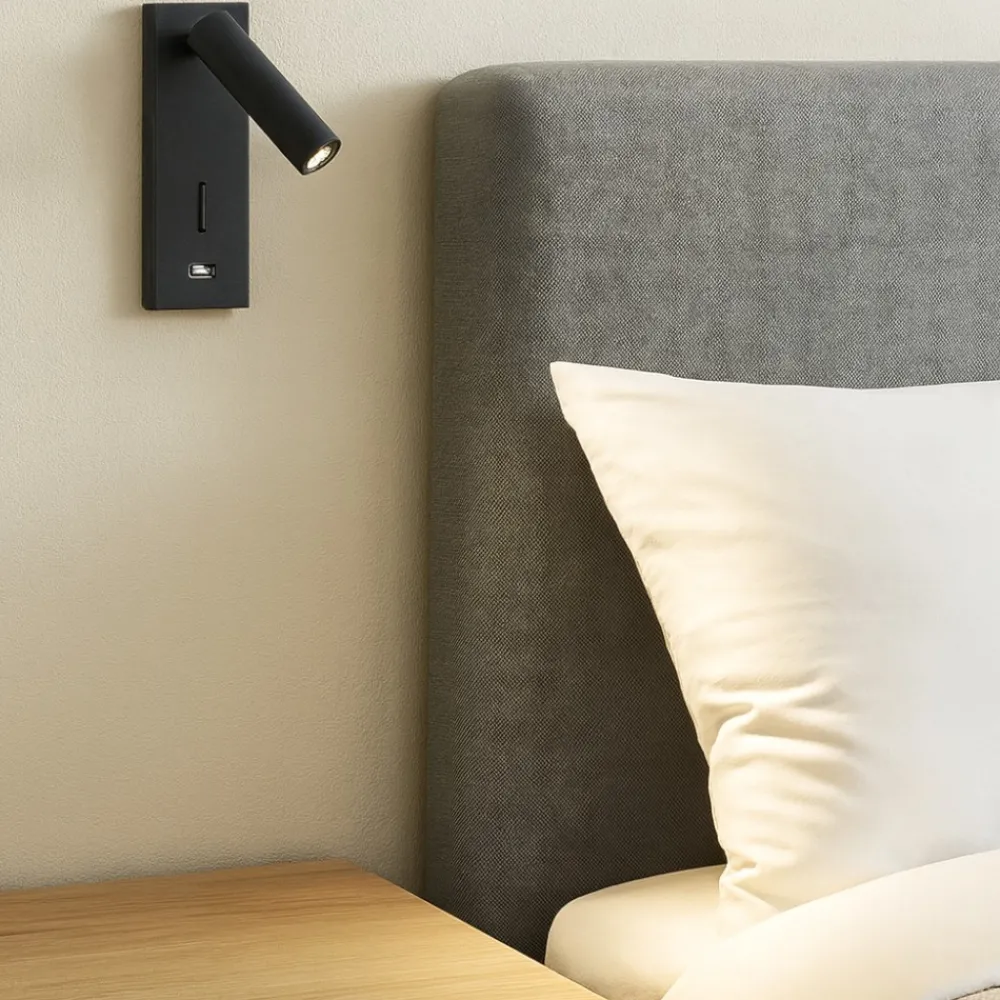 Applique Camera Da Letto-Selezionato da Mazzolaluce Applique luce orientabile per camera da letto nero