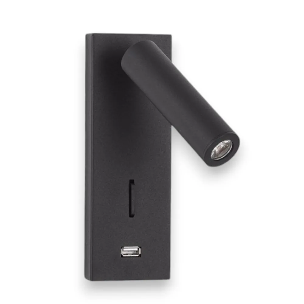 Applique Camera Da Letto-Selezionato da Mazzolaluce Applique luce orientabile per camera da letto nero