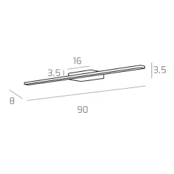 Applique Da Bagno-Top Light Applique luce per specchio da bagno cromato led 14w 3000k