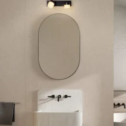 Applique Da Bagno-Selezionato da Mazzolaluce Applique 2 luci orientabili nera per specchio da bagno