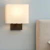 Applique Camera Da Letto-Selezionato da Mazzolaluce Applique marrone per comodini con interruttore paralume rettangolare