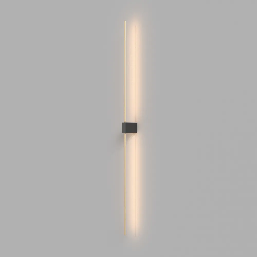 Applique Da Parete-Maytoni Applique paris led 12w 3000k nero oro moderna