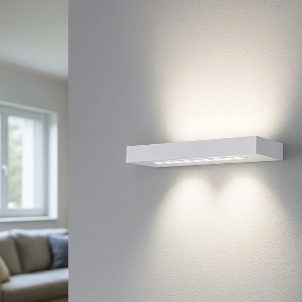 Applique Da Parete-Perenz Illuminazione Applique mensola bianca led biemissione 16w 3000k moderna bed perenz