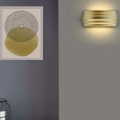 Applique Da Parete-Selezionato da Mazzolaluce Applique metallo colore oro design moderno led 22w 3000k