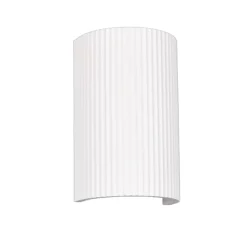 Applique Da Parete-Selezionato da Mazzolaluce Applique mezzo cilindro di gesso bianco pitturabile biemissione