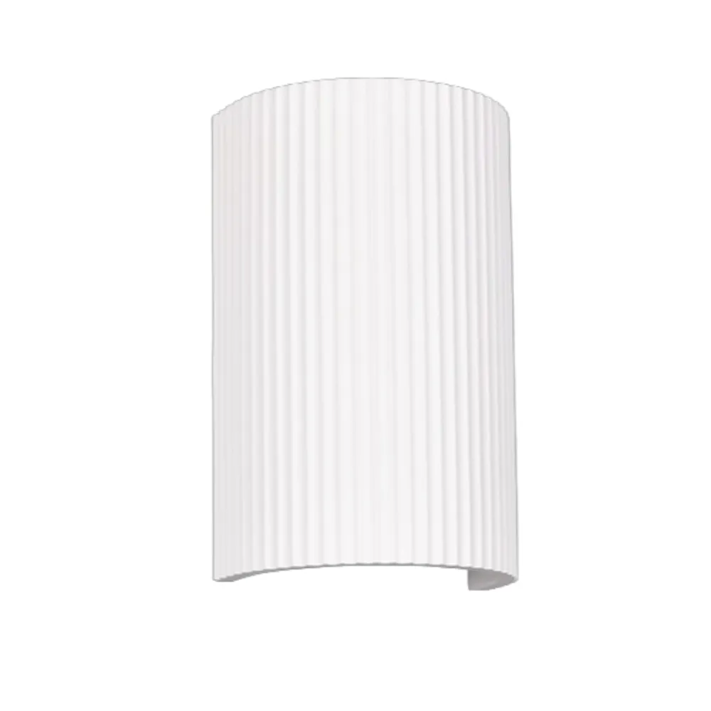 Applique Da Parete-Selezionato da Mazzolaluce Applique mezzo cilindro di gesso bianco pitturabile biemissione
