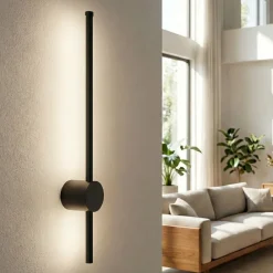 Applique Da Parete-Perenz Illuminazione Applique moderna bacchetta nera led 12w 3000k clock perenz