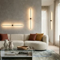 Applique Da Parete-Selezionato da Mazzolaluce Applique moderna bacchetta nero 120 cm led 20w 3000k