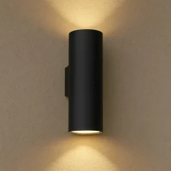 Applique Da Parete-Selezionato da Mazzolaluce Applique moderna cilindro nero da parete per interni