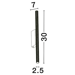 Applique Da Parete-Selezionato da Mazzolaluce Applique moderna cilindro rigato nero led 11w 3000k biemissione