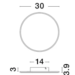 Applique Da Parete-Selezionato da Mazzolaluce Applique moderna 30cm rotonda disco nero led 20w 3000k