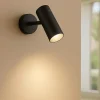 Applique Da Parete-IsyLuce Applique moderna con cilindro nero da soffitto orientabile
