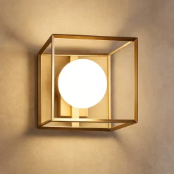 Applique Da Parete-Perenz Illuminazione Applique moderna cube oro