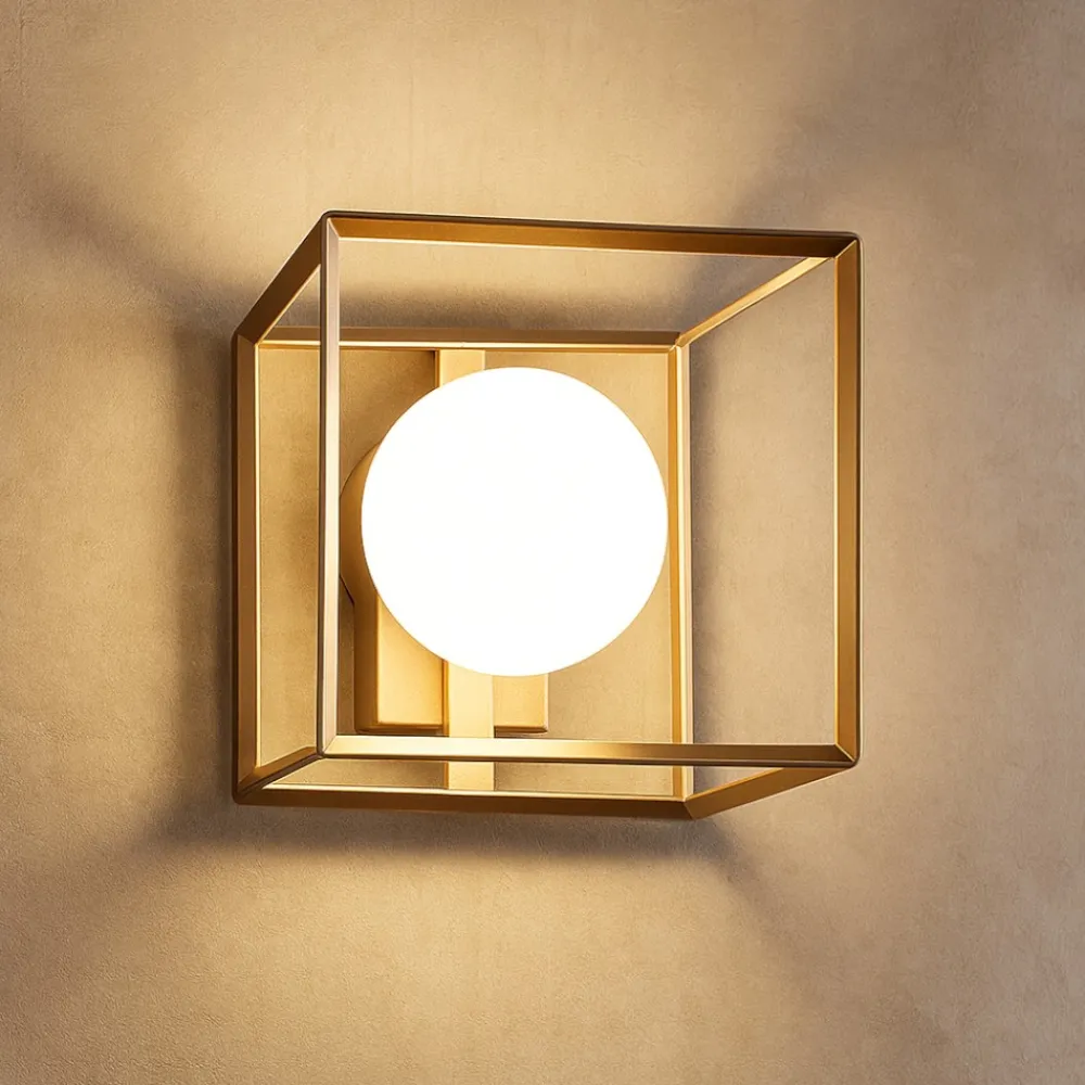 Applique Da Parete-Perenz Illuminazione Applique moderna cube oro