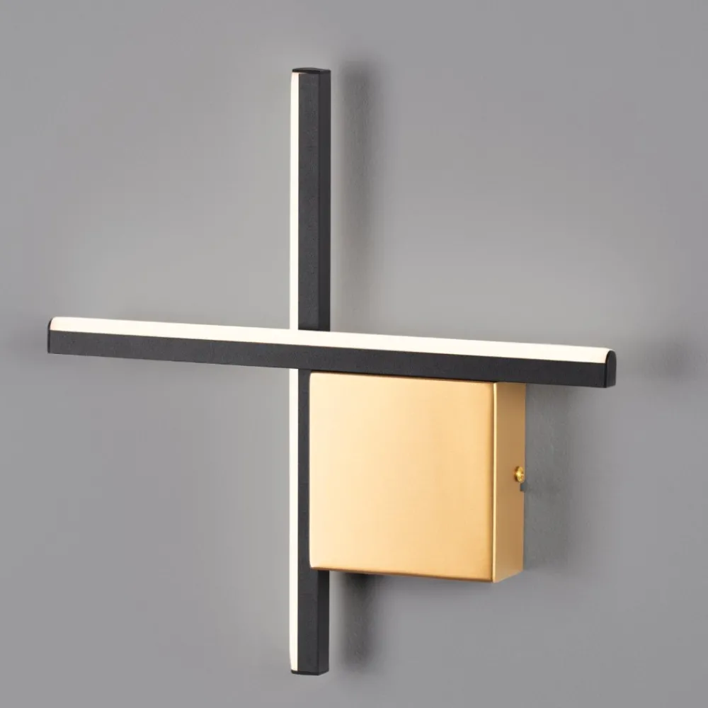 Applique Da Parete-Selezionato da Mazzolaluce Applique moderna design nero oro led 10w 3000k