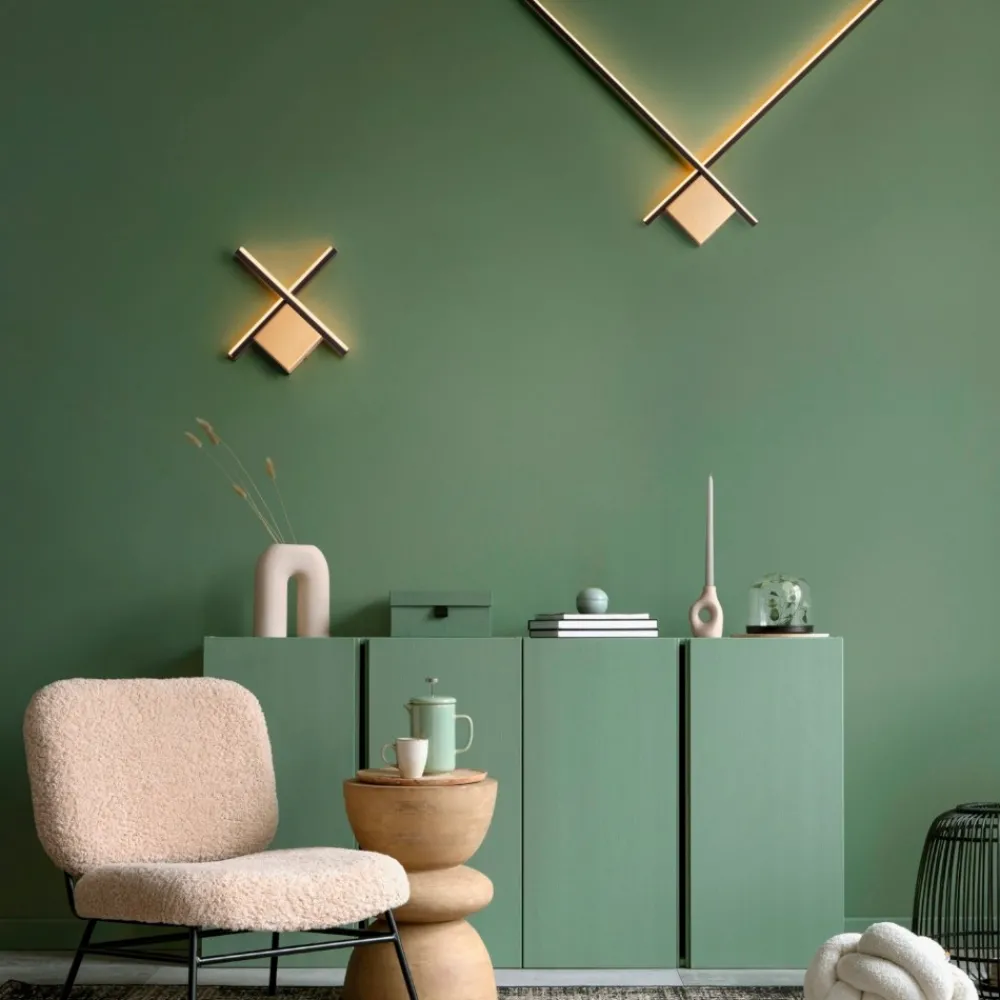 Applique Da Parete-Selezionato da Mazzolaluce Applique moderna design nero oro led 10w 3000k