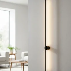 Applique Da Parete-Selezionato da Mazzolaluce Applique moderna design sottile nera led 20w 3000k