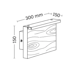 Applique Da Parete-Selezionato da Mazzolaluce Applique moderna di legno led 13w 3000k dimmerabile