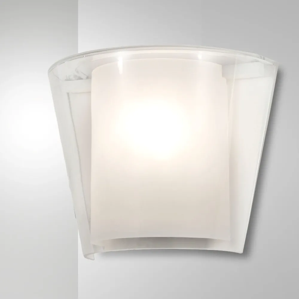 Applique Da Parete-Fabas Luce Applique moderna di vetro trasparente curvo viki