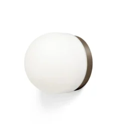 Applique Da Parete-Miloox Applique moderna domu sforzin bronzo vetro bianco