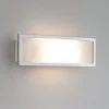Applique Da Parete-Selezionato da Mazzolaluce Applique moderna in vetro bianco lucido cornice metallo cromato