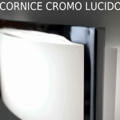 Applique Da Parete-Selezionato da Mazzolaluce Applique moderna in vetro bianco lucido cornice metallo cromato