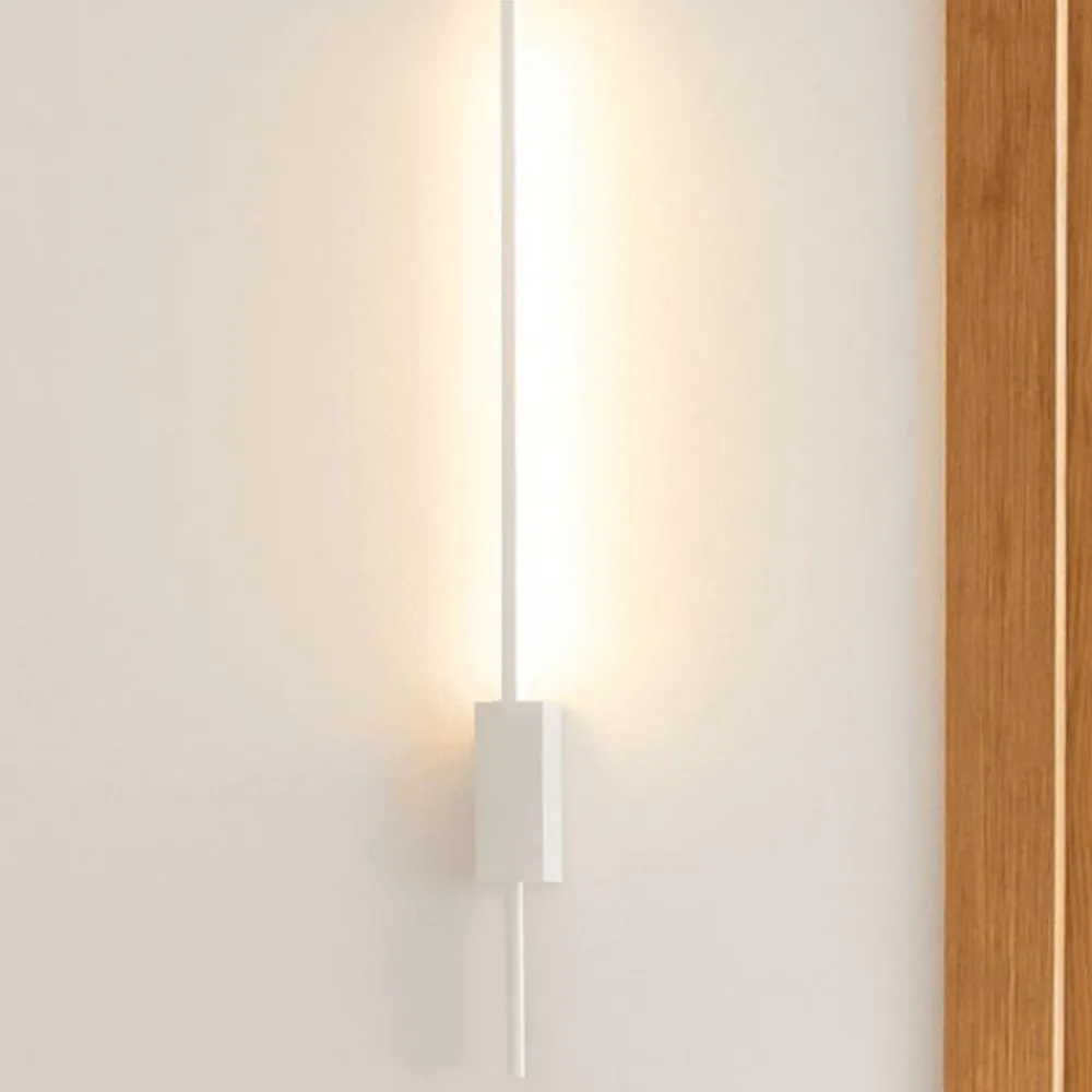 Applique Da Parete-Ondaluce Applique moderna led 3000k dimmerabile 90cm agos bianca