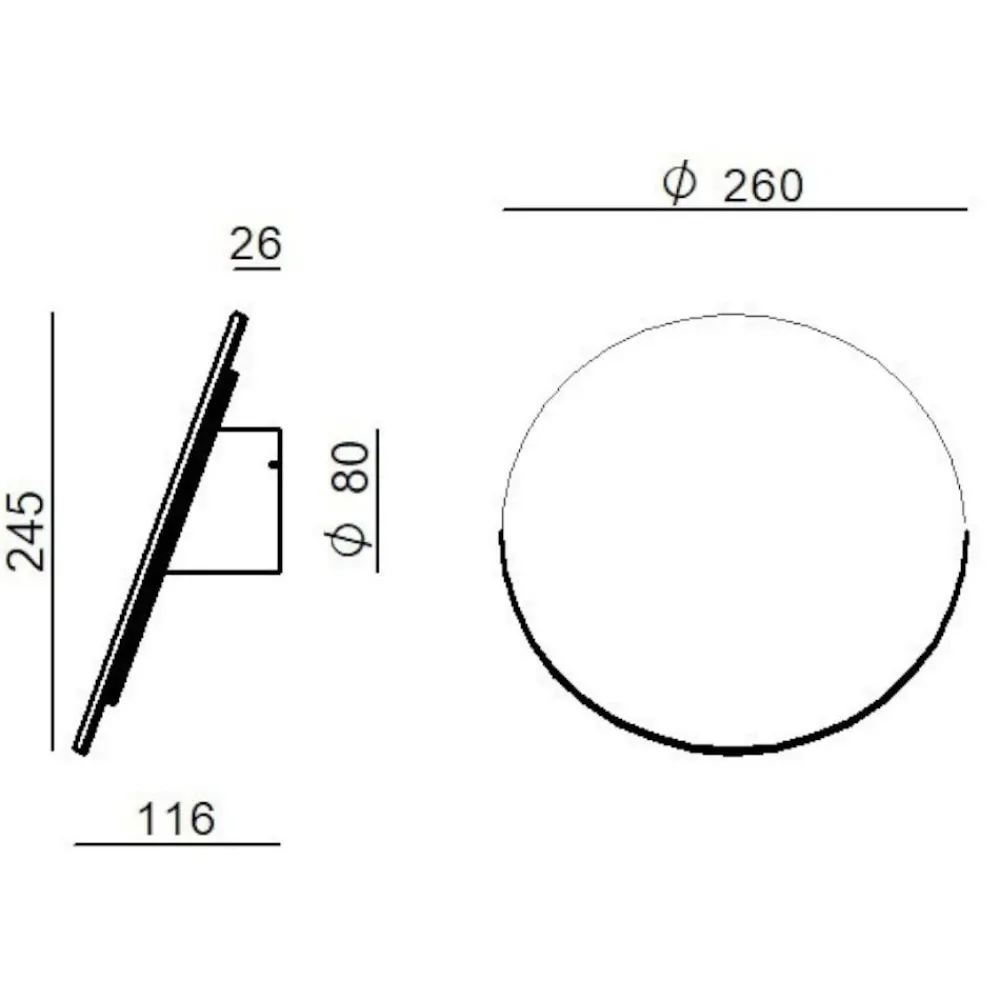 Applique Da Parete-Linea Light Applique moderna led 19w nero gemini w2