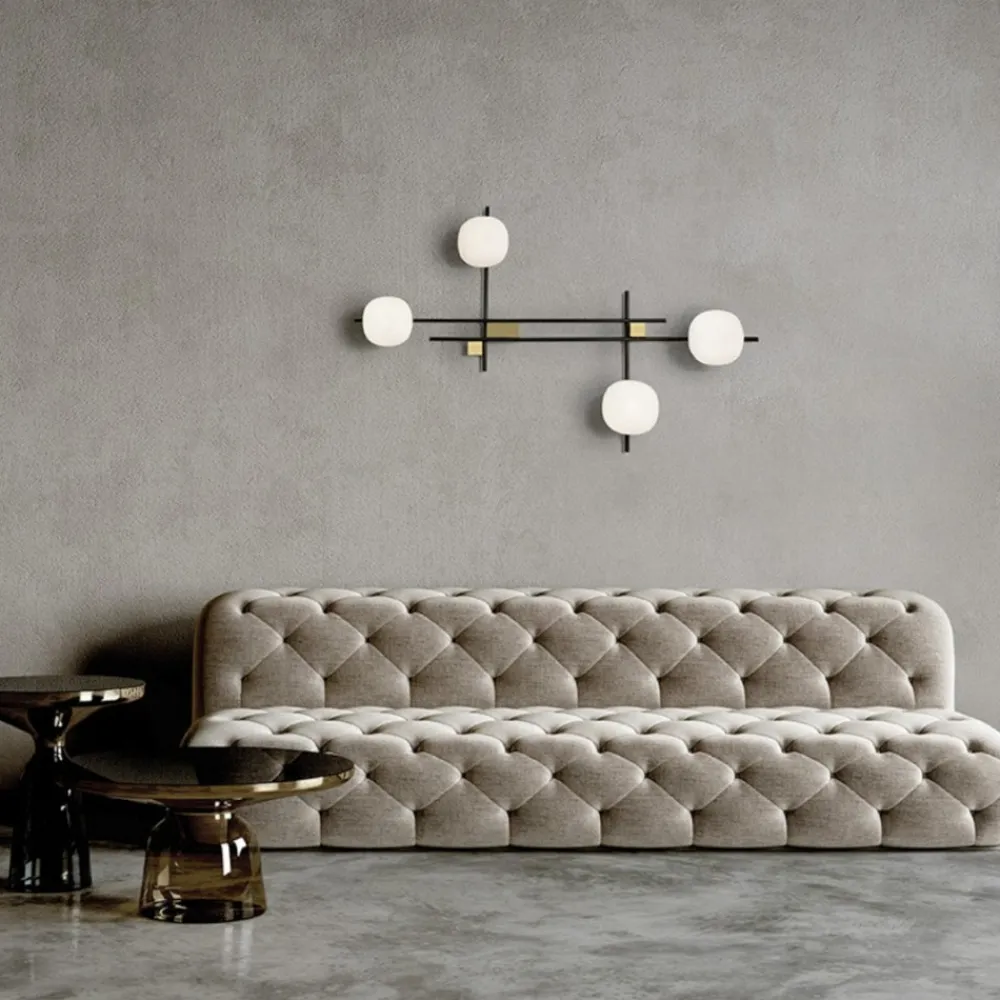 Applique Da Parete-Miloox Applique moderna lingotto nero oro