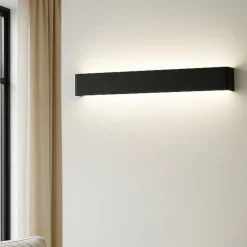 Applique Da Parete-Ondaluce Applique moderna nera sasha led 3000k per salotto