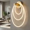 Applique Da Parete-Selezionato da Mazzolaluce Applique moderna oro tubo led iin silicone di fibra intrecciata
