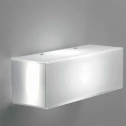 Applique Da Parete-Selezionato da Mazzolaluce Applique moderna rettangolare vetro bianco lucido