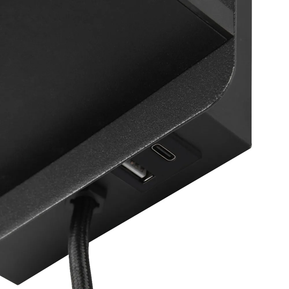 Applique Camera Da Letto-Selezionato da Mazzolaluce Applique multifunzione nero per camera da letto da comodino con base ricarica