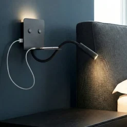 Applique Camera Da Letto-Perenz Illuminazione Applique multifunzione per camera da letto nero level
