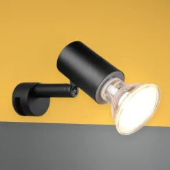 Applique Da Bagno-Selezionato da Mazzolaluce Applique nera da bagno luce orientabile moderna