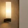 Applique Da Bagno-Selezionato da Mazzolaluce Applique nera da bagno moderno vetro bianco ip44
