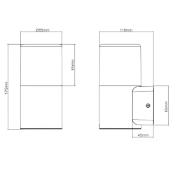 Applique Da Esterno-Selezionato da Mazzolaluce Applique nera da esterno cilindro moderno