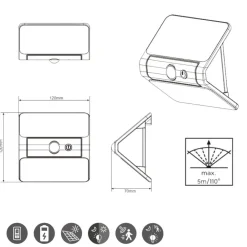 Applique Da Esterno-Selezionato da Mazzolaluce Applique nera da esterno led 2,5w sensore di movimento