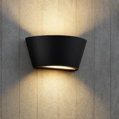 Applique Da Esterno-Selezionato da Mazzolaluce Applique nera da esterno moderna led biemissione 6w 4000k