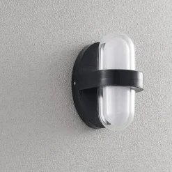 Applique Da Esterno-Selezionato da Mazzolaluce Applique nera da esterno moderna led 7w 3000k